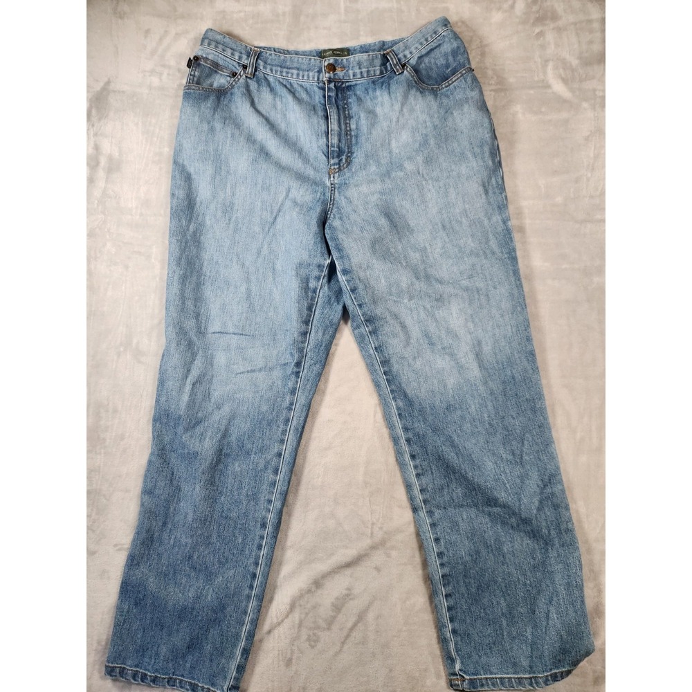 Lauren Jeans Co. Ralph Lauren Womens Sz 14W Straight Leg medium wash Jean